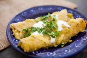 yummy green chile enchiladas